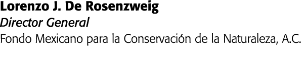 Lorenzo J  De Rosenzweig Director General Fondo Mexicano para la Conservaci n de la Naturaleza  A C  